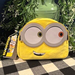 Loungefly Yellow Minions Plush Kids Crossbody Bag with Two-Tone Eyes